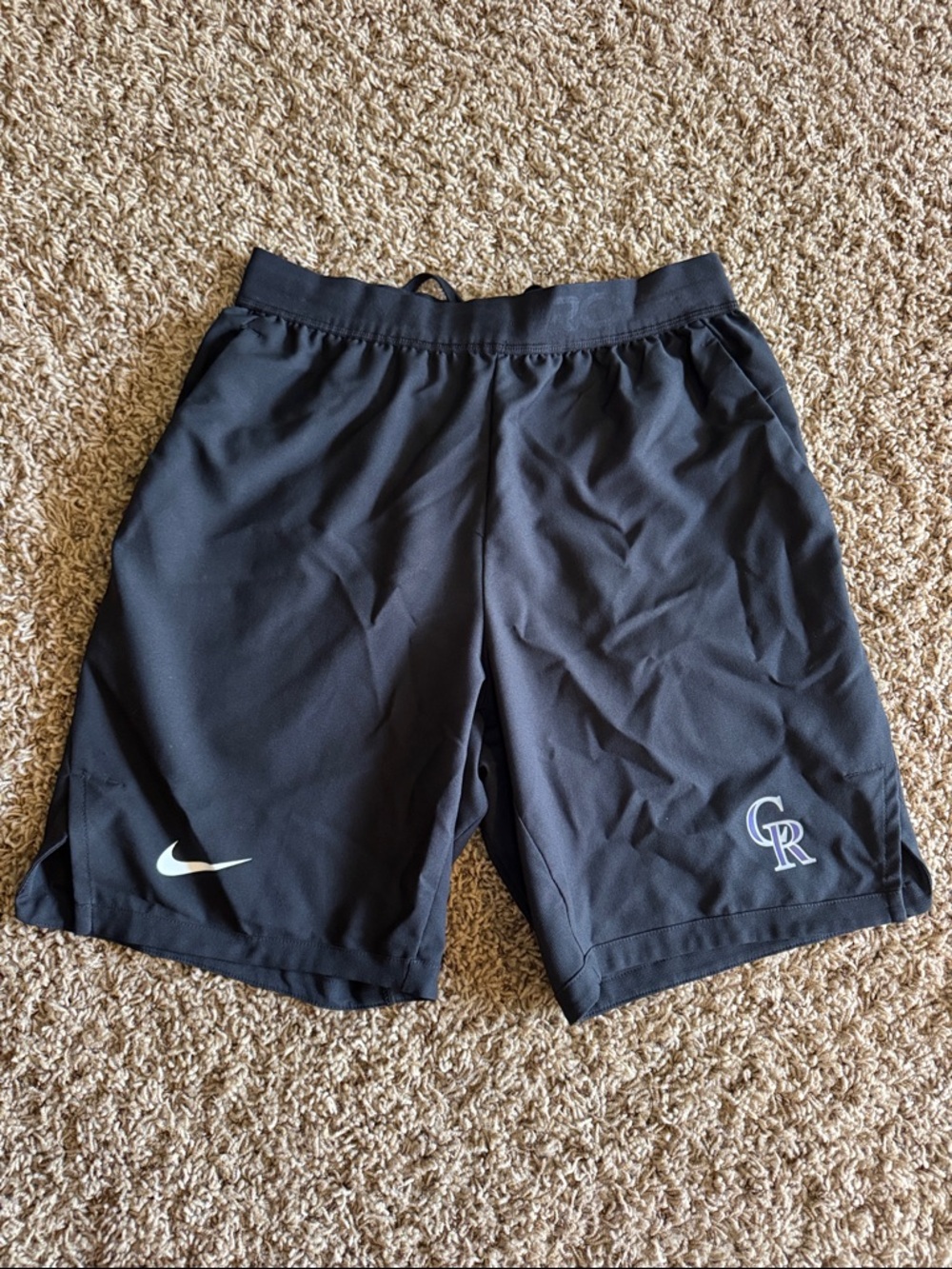 Nike Black Colorado Rockies Athletic Shorts with Logo